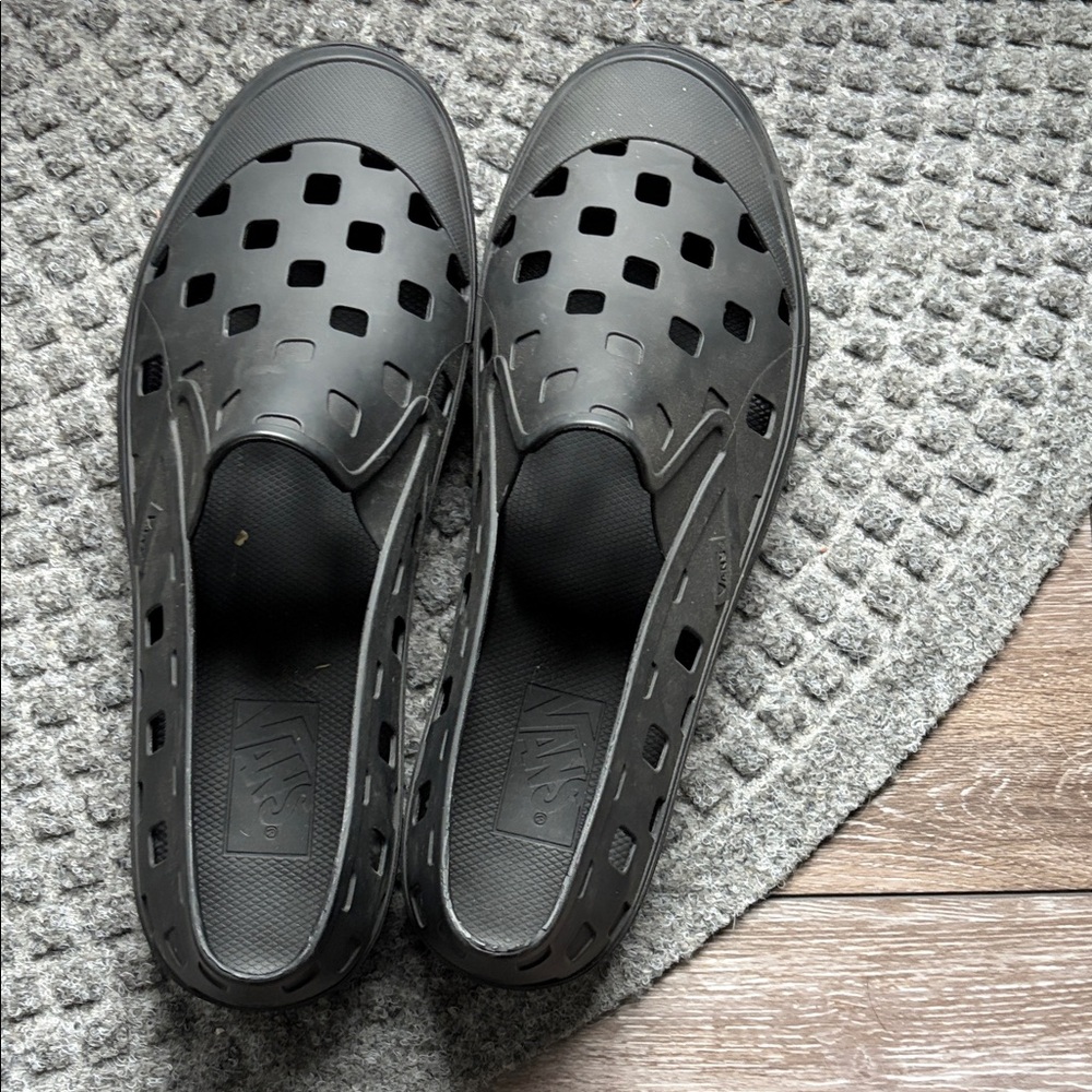 Vans Men's Black Perforated Slip-Ons
